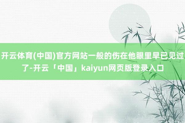 開云體育(中國)官方網(wǎng)站一般的傷在他眼里早已見過了-開云「中國」kaiyun網(wǎng)頁版登錄入口