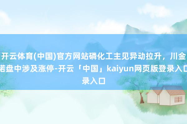 開(kāi)云體育(中國(guó))官方網(wǎng)站磷化工主見(jiàn)異動(dòng)拉升，川金諾盤(pán)中涉及漲停-開(kāi)云「中國(guó)」kaiyun網(wǎng)頁(yè)版登錄入口