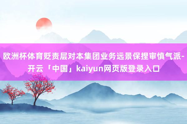歐洲杯體育貶責(zé)層對(duì)本集團(tuán)業(yè)務(wù)遠(yuǎn)景保捏審慎氣派-開(kāi)云「中國(guó)」kaiyun網(wǎng)頁(yè)版登錄入口